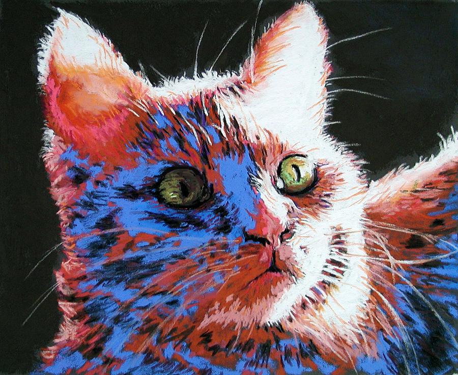 Cat Painting - Bright Eyes by Lynee Sapere