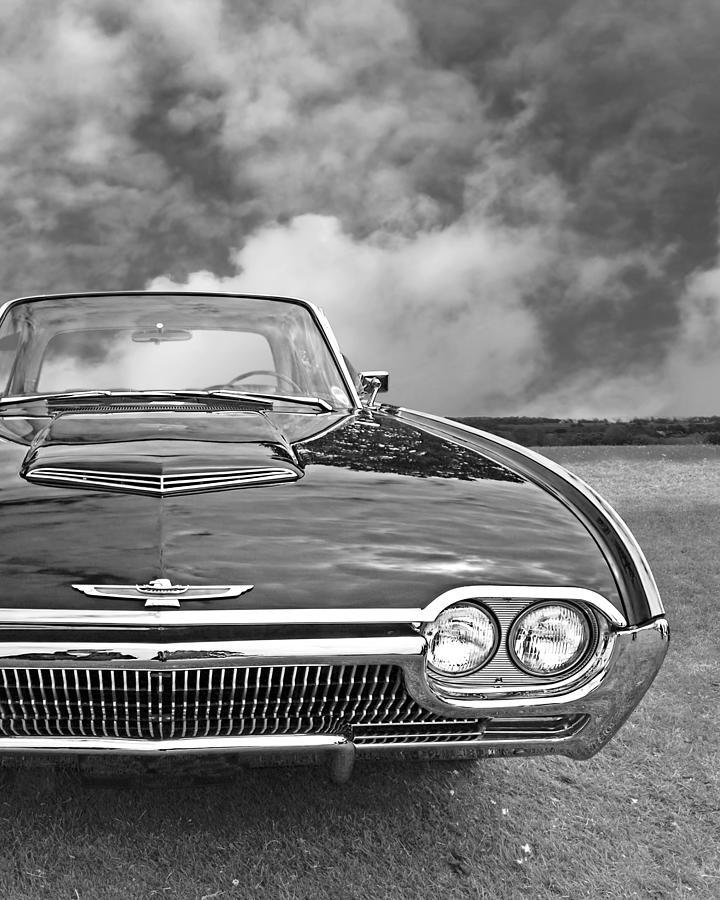 Bright Eyes - Sixties T- Bird Vertical Black and White Photograph by Gill Billington