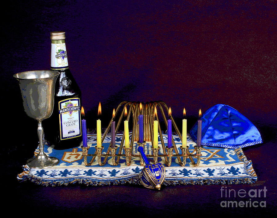Bright Hanukah Candles Photograph by Larry Oskin