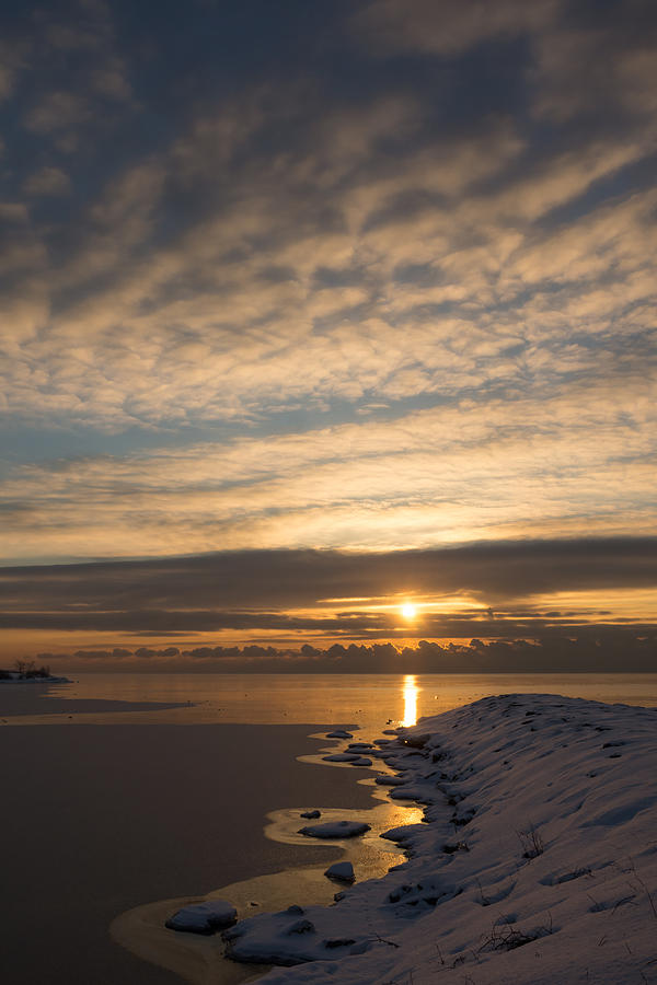 Bright Icy Daybreak on the Lake Photograph by Georgia Mizuleva