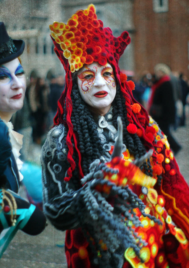 Bright Multi Colored Crocheted Venice Costume Photograph By Suzanne 