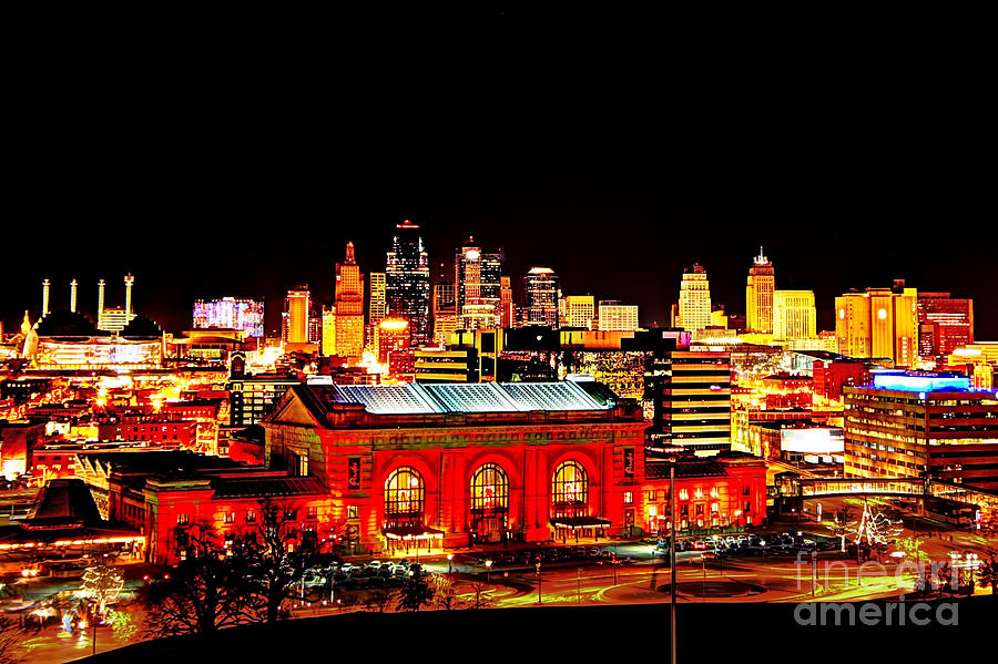 Kansas City Photograph - Bright Lights Big City by Jean Hutchison