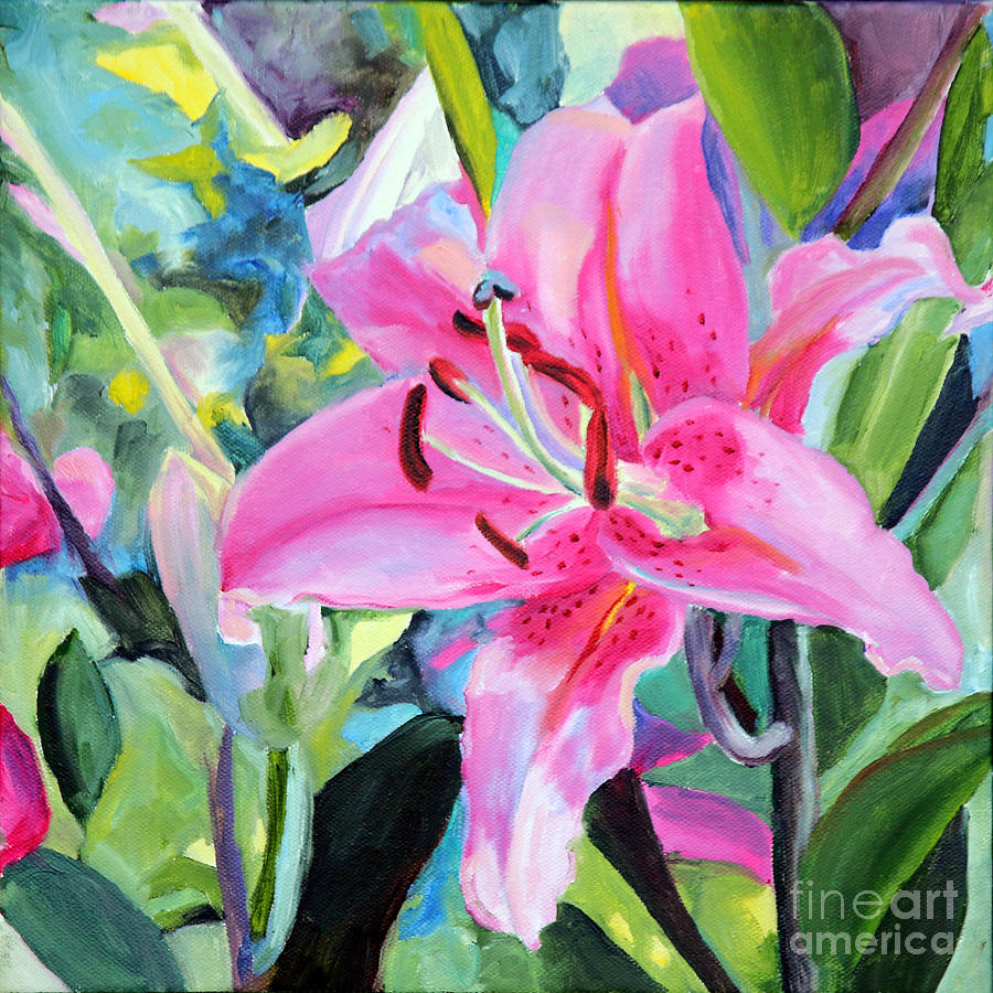 Stargazer Lily Painting - Bright Lily by Kitty Korzun Moore