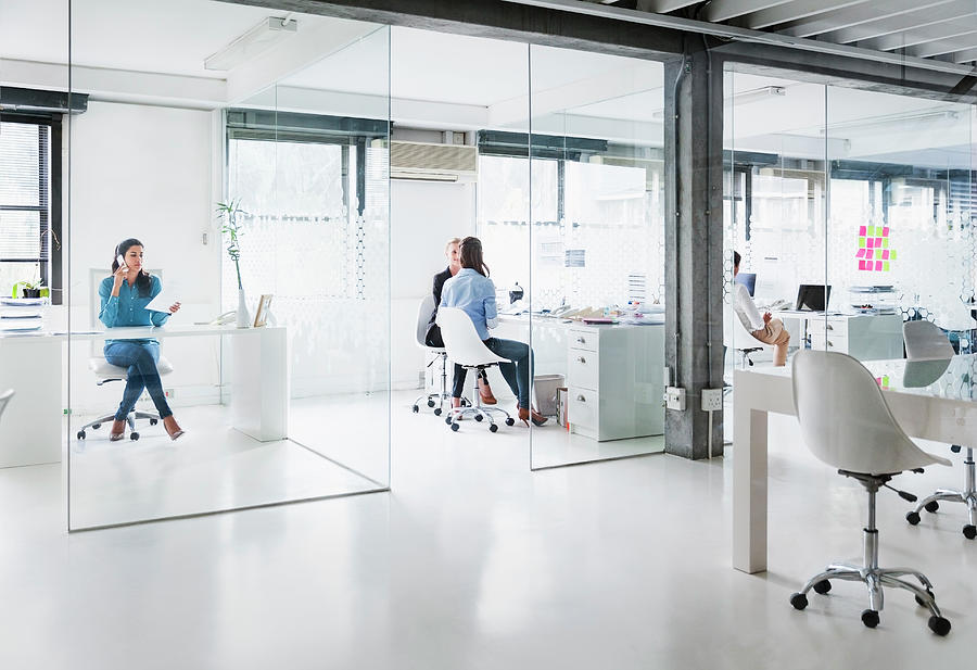 Bright Modern Office Space With Four Photograph by Portra
