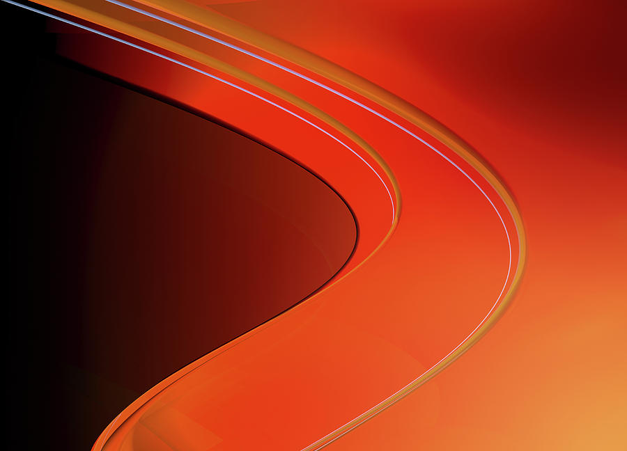 Bright Orange Abstract Wave Pattern Photograph by Ikon Images
