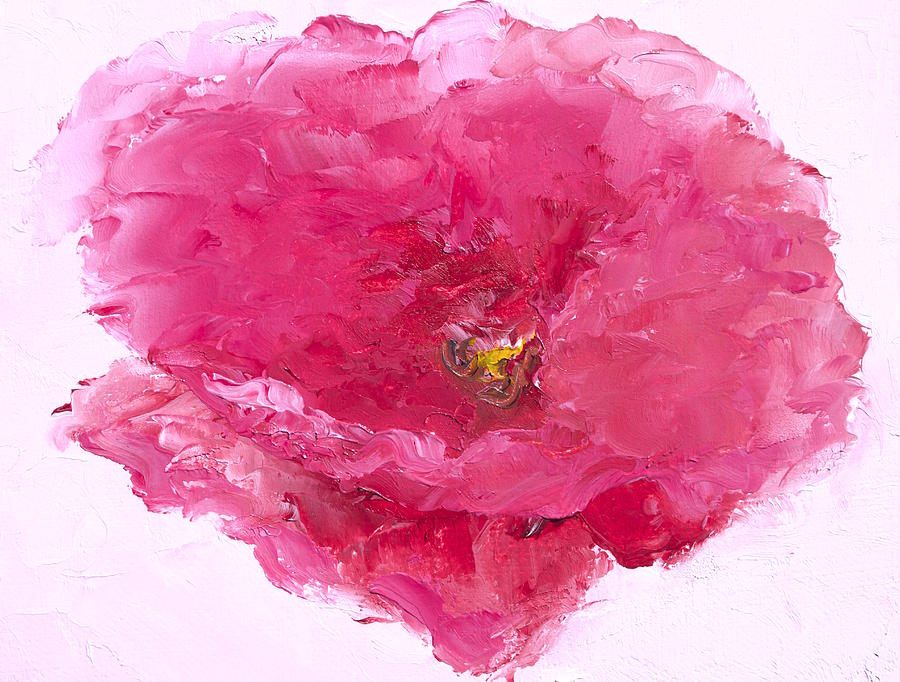 Bright Pink Poppy Painting by Jan Matson