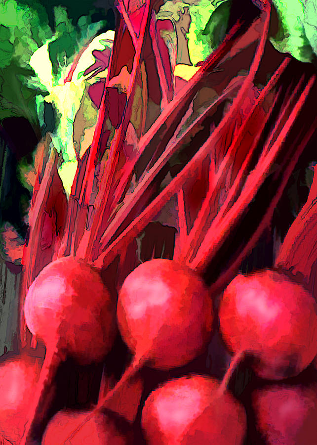 Vegetable Painting - Bright Red Beets by Elaine Plesser