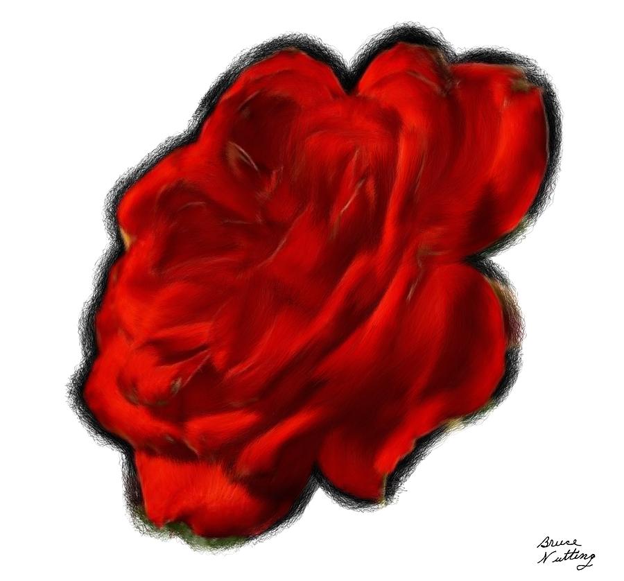 Bright Red Rose Painting by Bruce Nutting