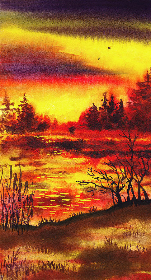 Sunset Painting - Bright Sunset  by Irina Sztukowski