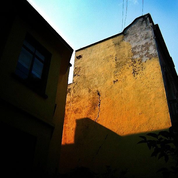 Architecture Photograph - #bright #yellow #sun #sky #shadow by Joe Giampaoli