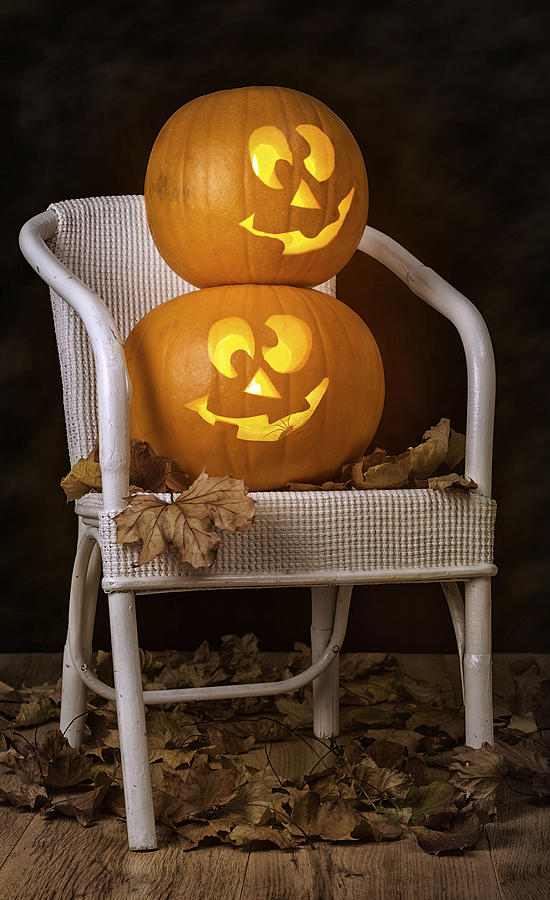 Fall Photograph - Brightly Lit Jack O Lanterns by Amanda Elwell