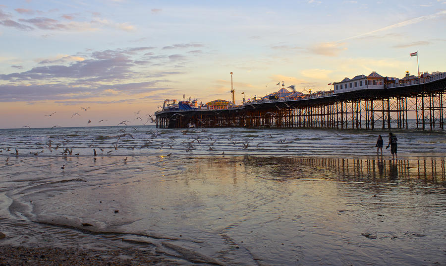 Brighton Beach Pier, Sunset Photograph by Venetia Featherstone-Witty