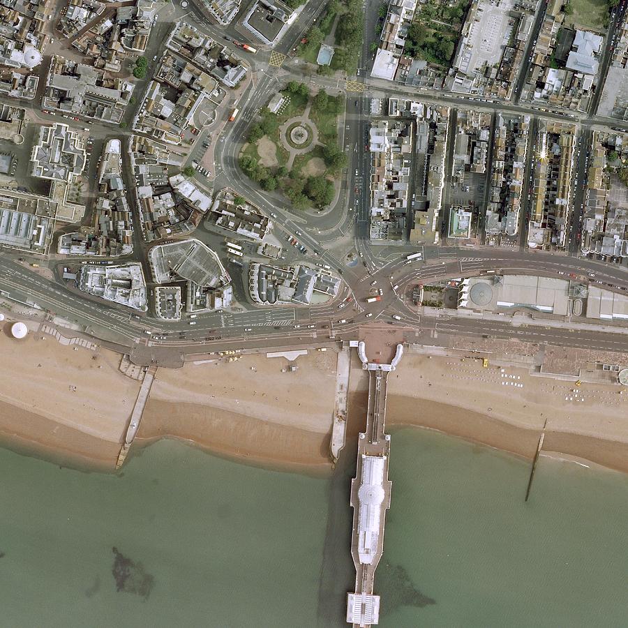 Architecture Photograph - Brighton Pier And Seafront by Getmapping Plc/science Photo Library