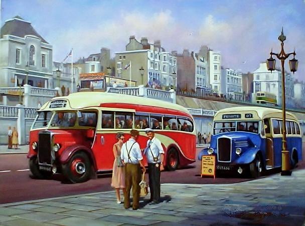 Brighton prom. Painting by Mike Jeffries