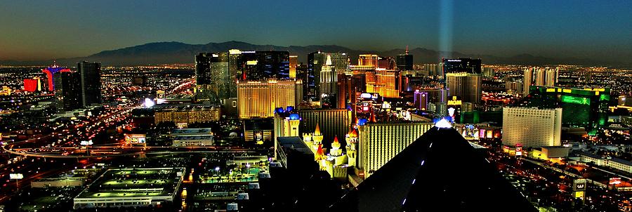 Las Vegas Photograph - Brights Lights Panorama by Benjamin Yeager