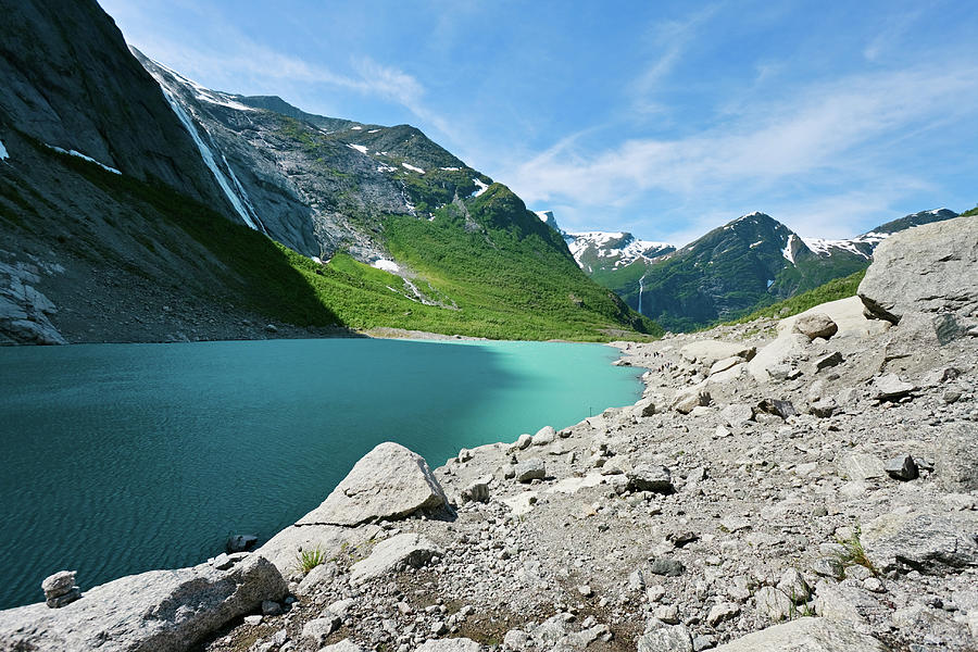 Briksdal Glacier Lake, Norway Photograph by Rusm
