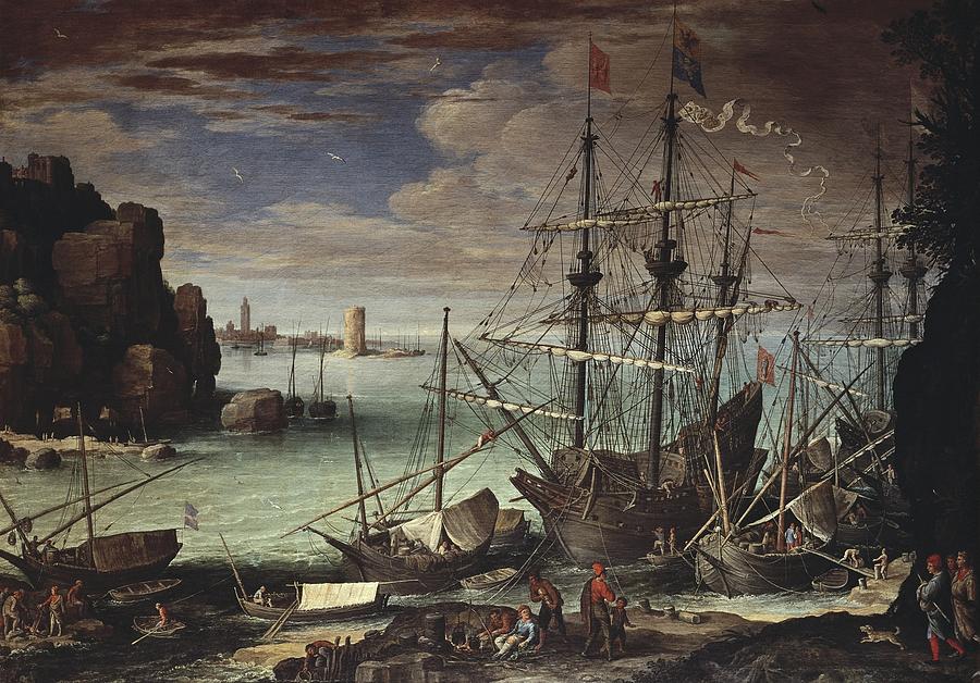 Brill, Paul 1554-1626. View Of A Port Photograph by Everett
