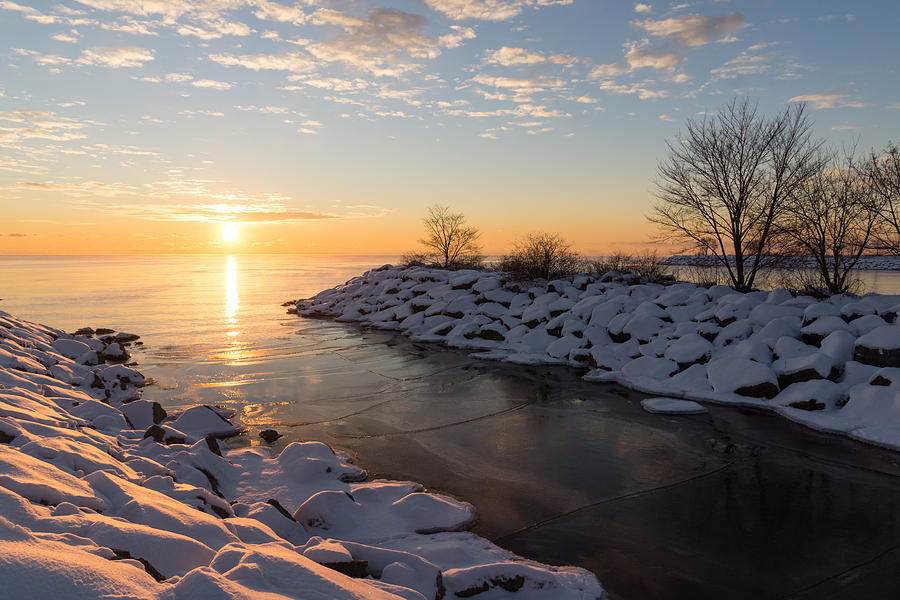 Brilliant Bright and Cold - a Winter Morning on the Lake Photograph by Georgia Mizuleva