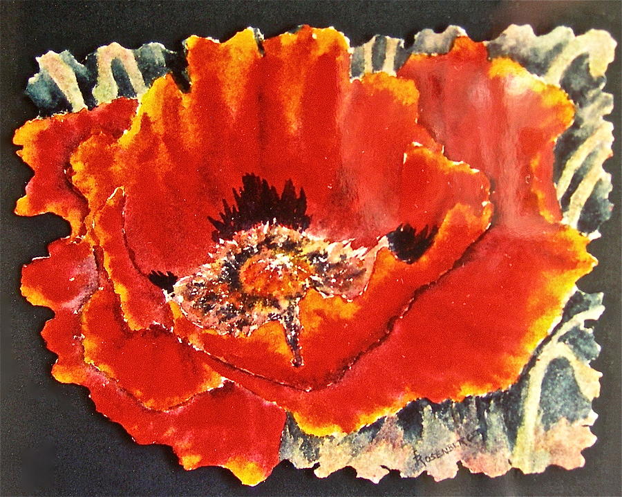 Brilliant Poppy Painting by Carolyn Rosenberger