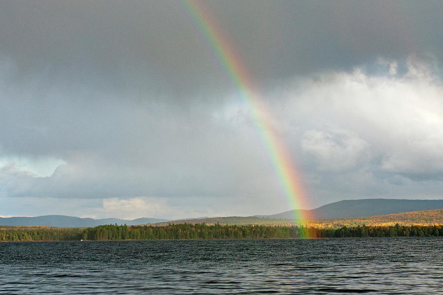 Rainbow Photograph - Brilliant Rainbow Appears To Rise by John Orcutt
