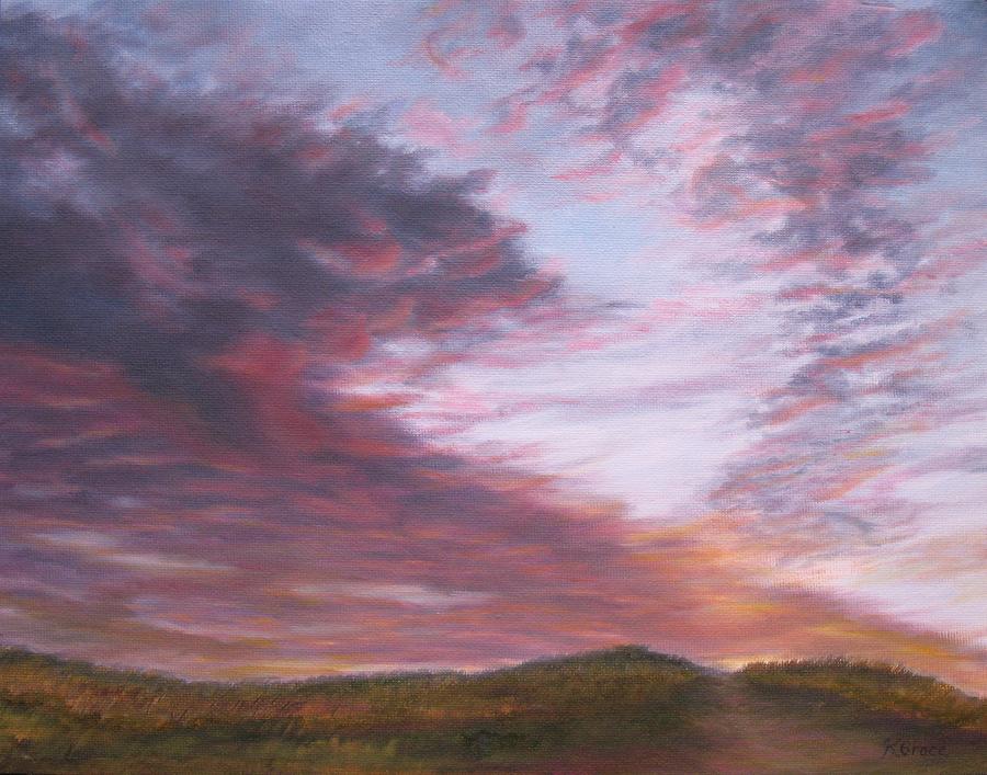 Brilliant Sunset Painting by Kathleen Bennett - Fine Art America