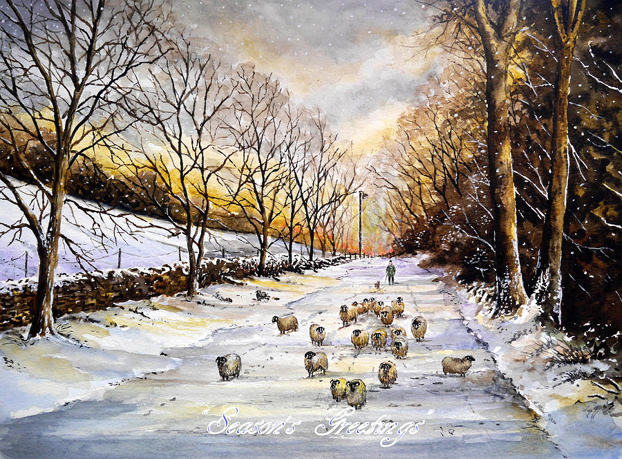 Bringing home the sheep Painting by Andrew Read