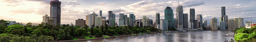 Brisbane Business District Sunset Photograph by Funky-data
