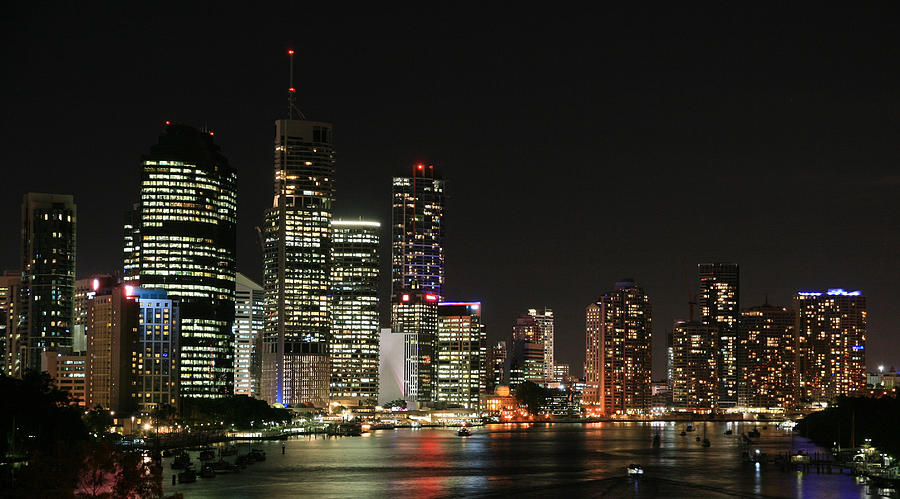 Eagle Photograph - Brisbane by Night by Carl Koenig