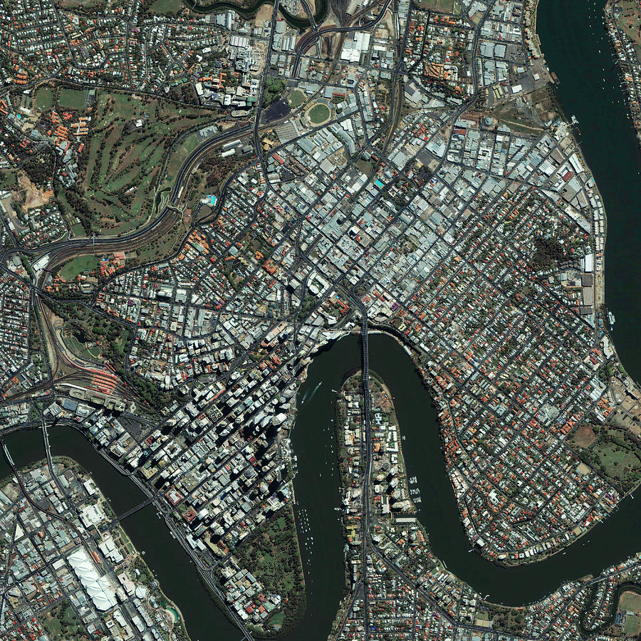 Brisbane Photograph by Geoeye/science Photo Library - Fine Art America