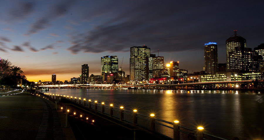 Sunset Photograph - Brisbane Lights by Michael James