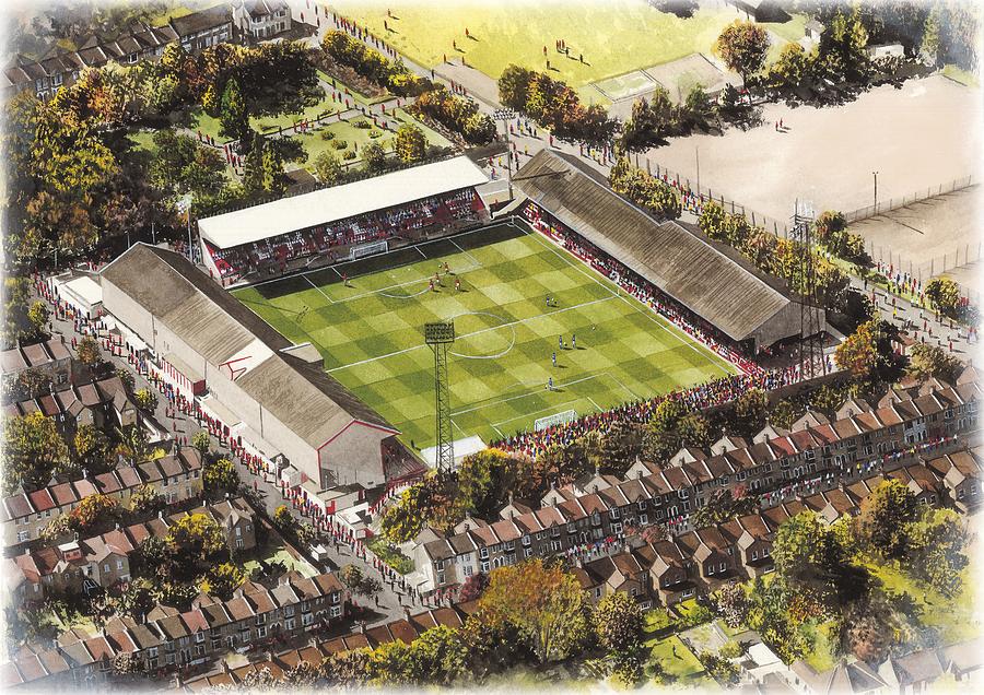 Football Painting - Brisbane Road - Leyton Orient by Kevin Fletcher