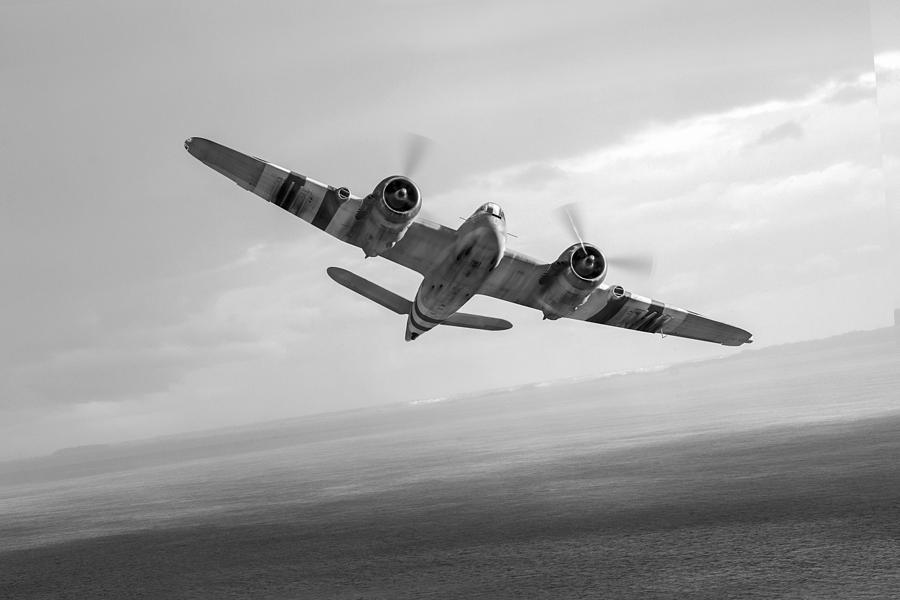 Bristol Beaufighter TFX black and white version Photograph by Gary Eason