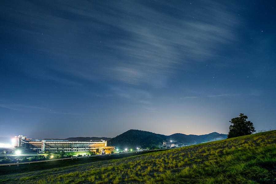 Bristol Motor Speedway by Moonlight Photograph by Greg  Booher
