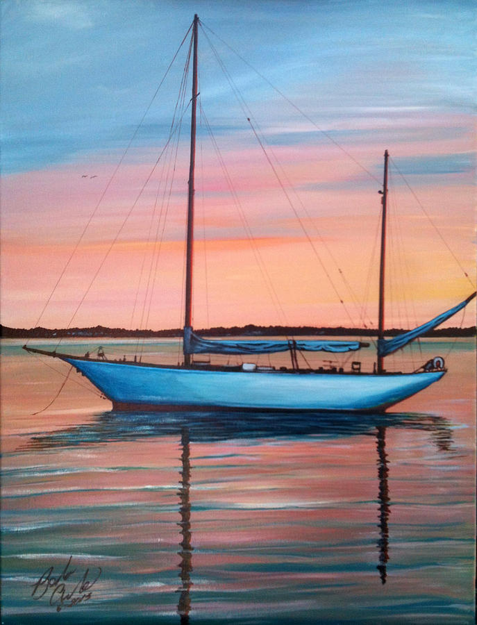 Bristol Sail Boat Painting by Barbara Andrews