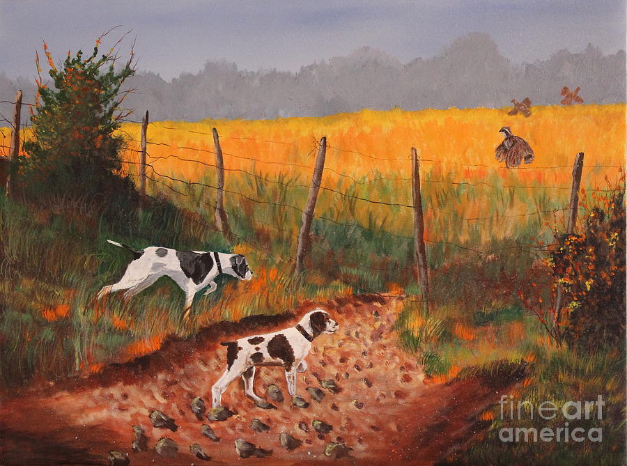 Dog Painting - Britany and Spears by Bob Williams