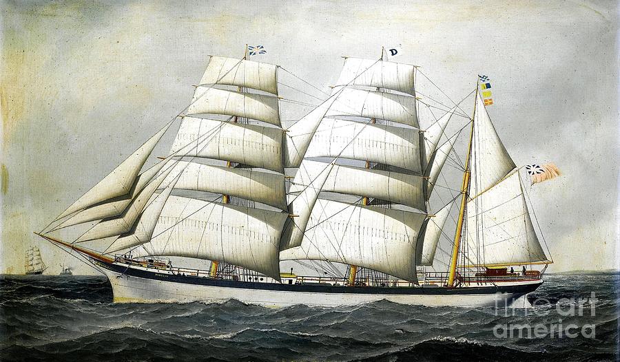 British Barque - Dunearn at Sea Painting by Thea Recuerdo