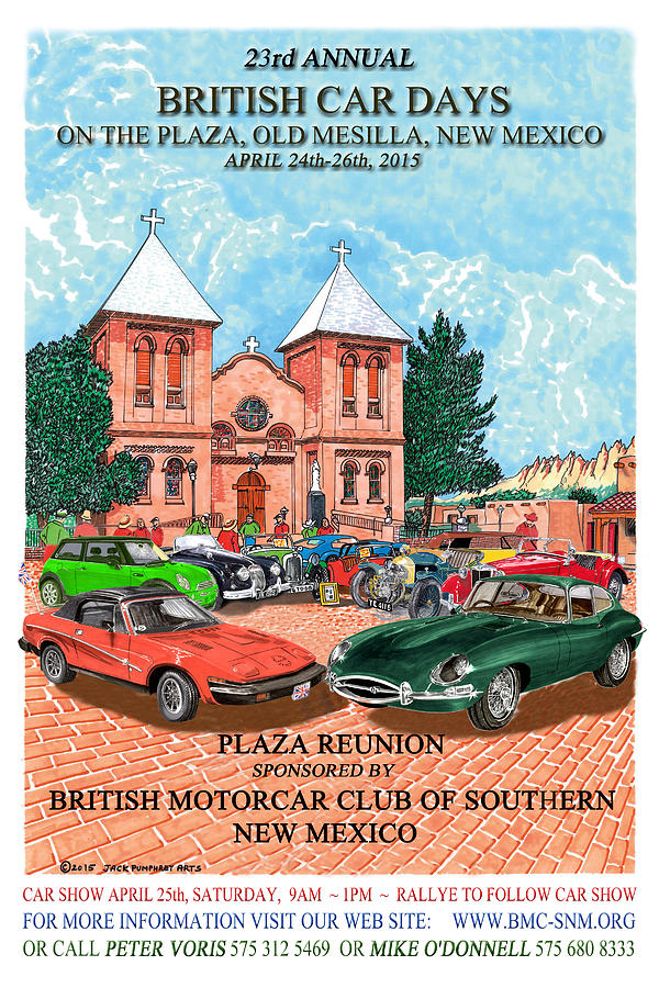 British Car Days Poster 2015 Painting by Jack Pumphrey