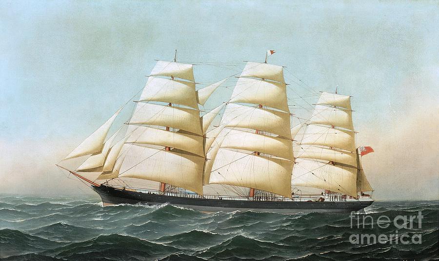 British Clipper Ship - Laomene Painting by Thea Recuerdo
