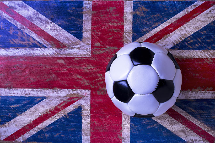 Ball Photograph - British Flag and Soccer Ball by Garry Gay