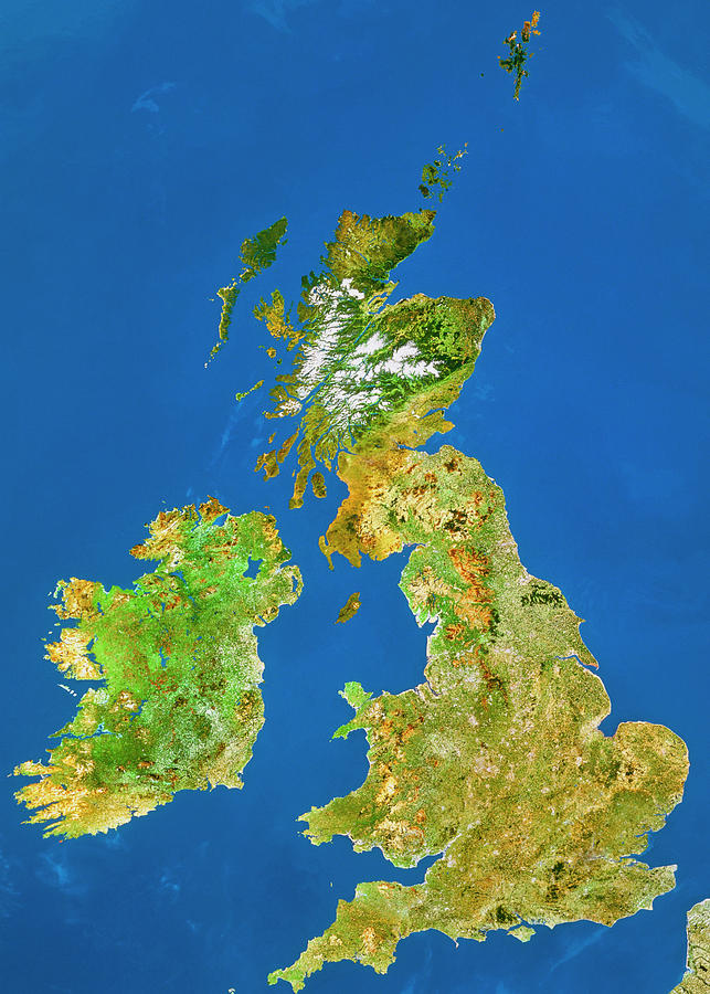 British Isles From Space Photograph by Worldsat Productions/nrsc/science Photo Library