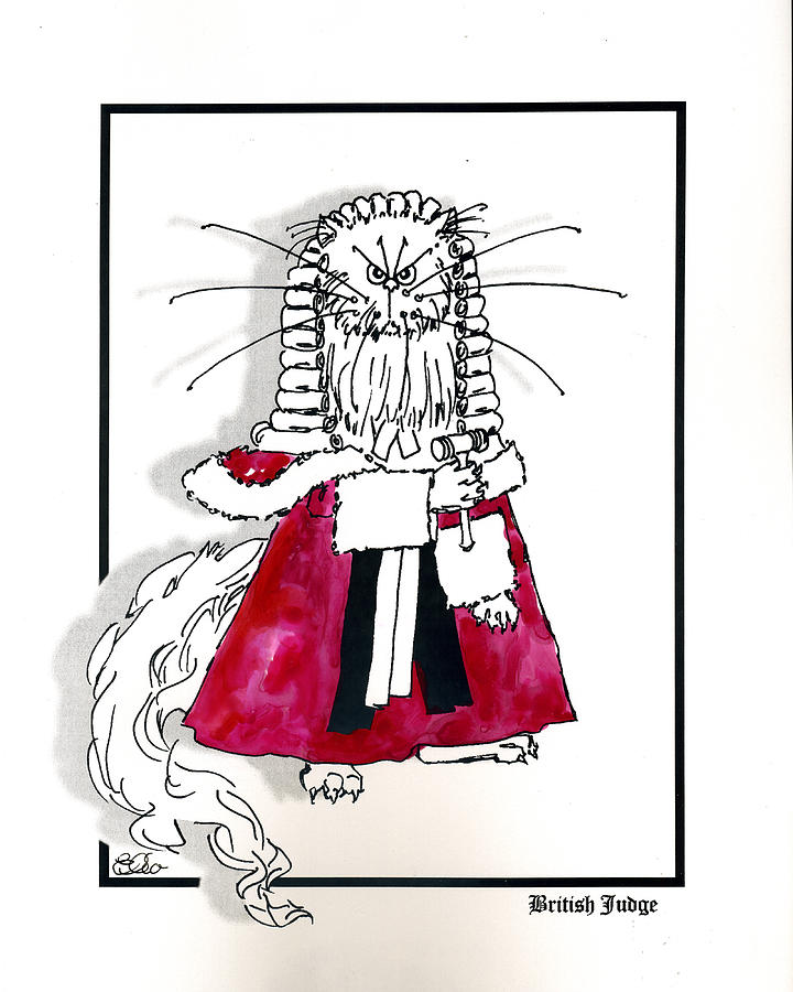 Grumpy Cats Digital Art - British Judge by Elia Peters