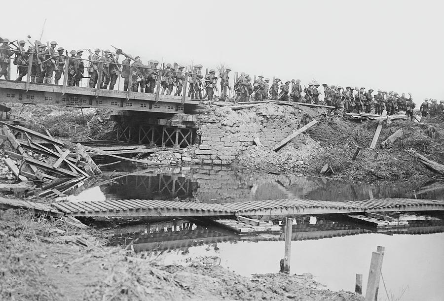 British Military Bridge Photograph by Library Of Congress