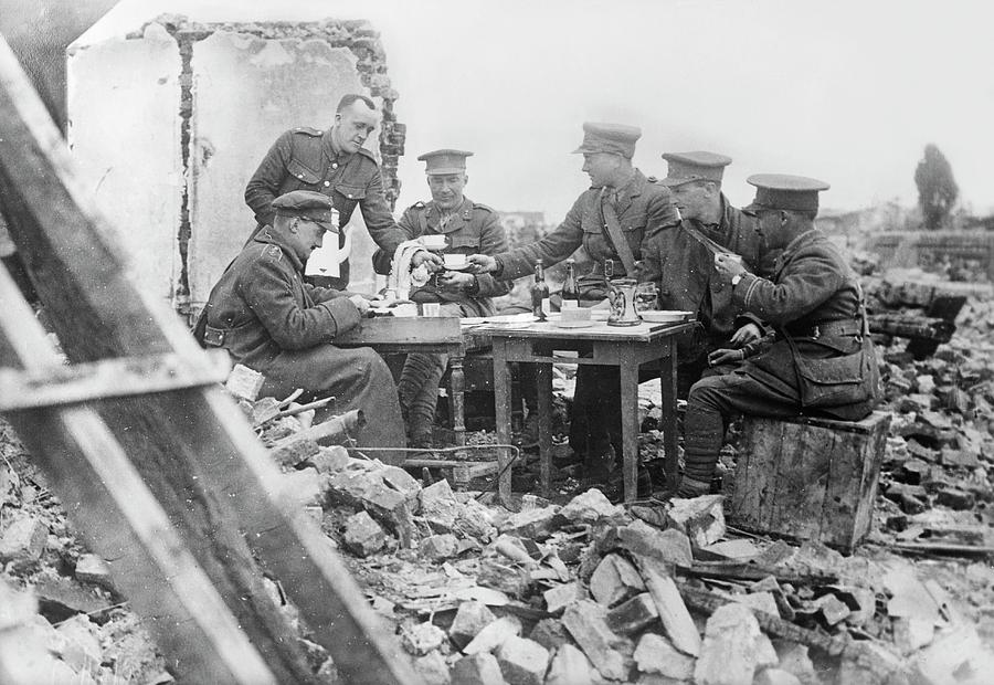 British Officers At Lunch Photograph by Library Of Congress