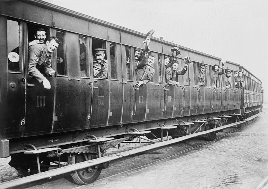 British Troops On A Train Photograph by Library Of Congress