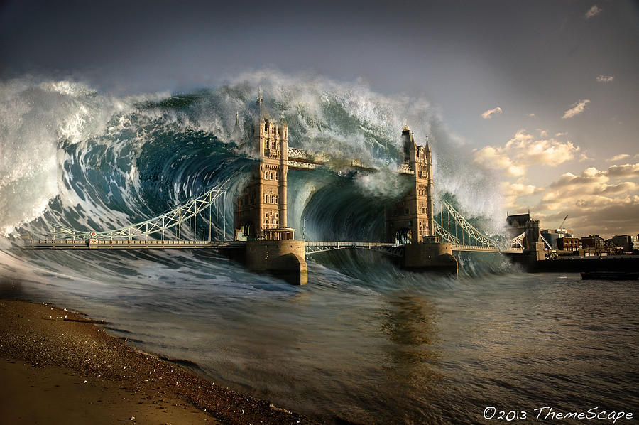 London Digital Art - British Tsunami by T Dilley London Digital Art - British Tsunami by T Dilley