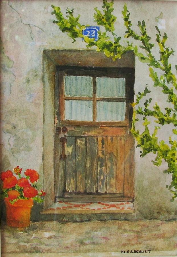 Brittany  Door Painting by Mary Ellen Mueller Legault