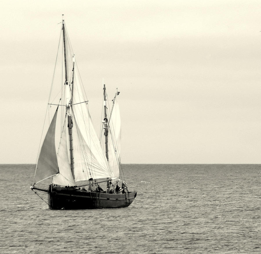 Brixham Photograph - Brixham Sailing Trawler Leader by Peter Hunt