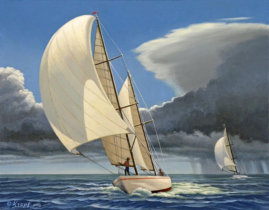 Seascape Painting - Broad Reach by Paul Krapf