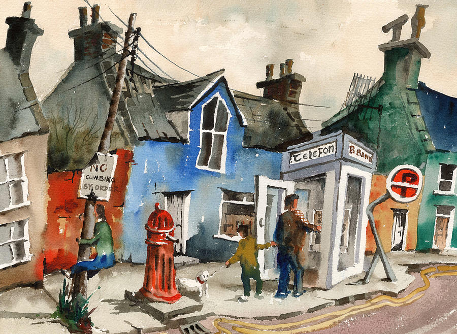 Broadband is coming....SLOWLY Painting by Val Byrne