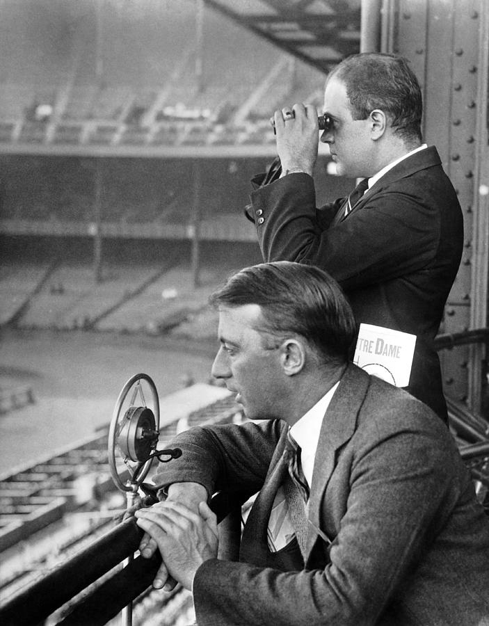 Notre Dame Photograph - Broadcasting A Football Game by Underwood Archives